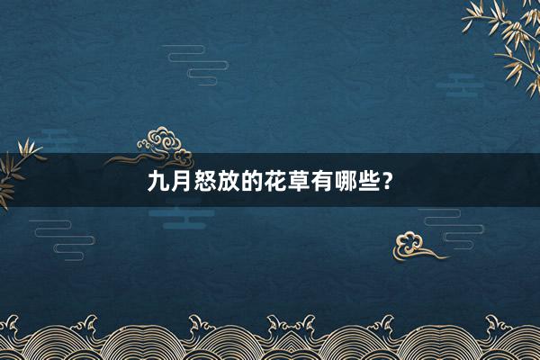 九月怒放的花草有哪些？